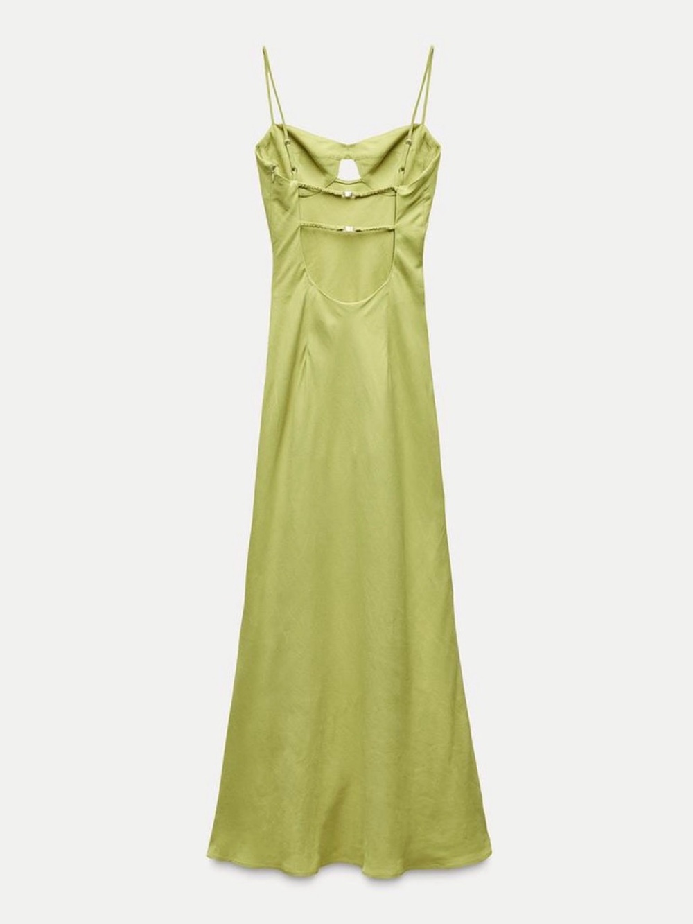 Zara Lime Green Linen Blend Midi Dress - Picture 4 of 10